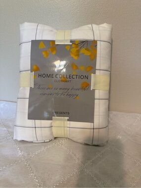 Home Collection White Windowpane Sheet Set